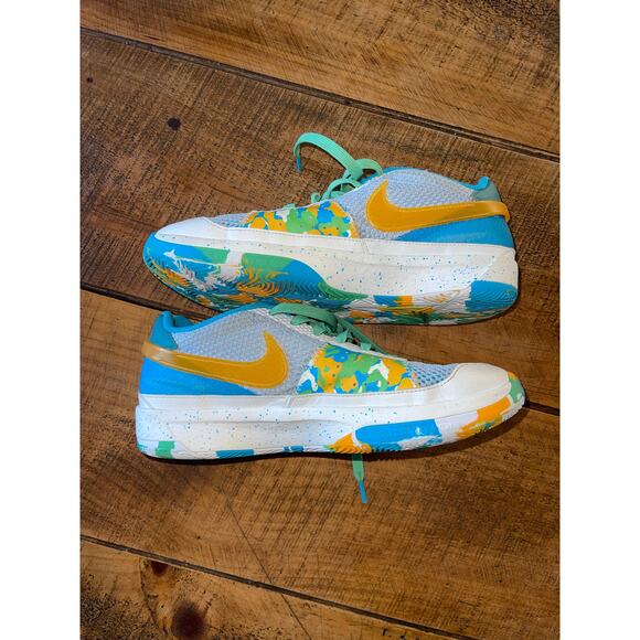 Kids Nike Blue Greeb Orange Ja 1 Water Bottle Sneakers Basketball Size 7Y - Picture 12 of 13